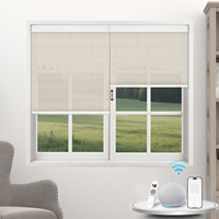 Persianas Verticales Motorizadas Inteligentes Eléctricas para Oficina en Casa, Elegantes y Más Vendidas, Opacas, Integradas, Lisas, Negras, para Ventanas Francesas