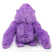 Jouet pour enfants en peluche réaliste en forme de gorille orang-outan violet doux personnalisé avec rembourrage en coton PP, jouets en peluche pour la maison