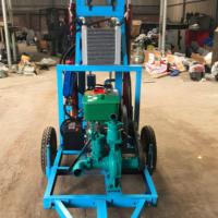 Mini machine de forage de puits d'eau bleue sur roues, opération monopersonnelle, pour usage domestique