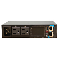 PDU IP Inteligente de 2 Tomas, 15A, 10 pulgadas (18 cm), para Rack Pequeño, con Bloqueo por Botón, Admite Control de Encendido/Apagado a Través de Señales de Contacto Seco, Tomada Independiente