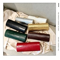 Tas Clutch Malam Mewah Kulit PU Vegan Wanita Pola Buaya Kasual Pesta Pernikahan Tali Rantai Bahu Tahan Air