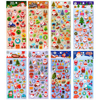 Cadeaux promotionnels dessin animé personnalisé 3D autocollant de Noël gonflé autocollant décoratif autocollant à bulles en PVC