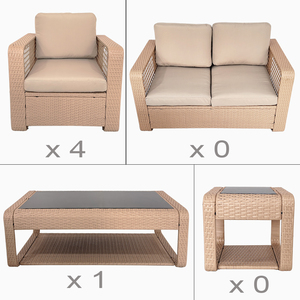 Usine Nouveau Style Ensemble de 5 Guirlande Tissage Rotin Osier <span class=keywords><strong>Jardin</strong></span> Patio Balcon Conversation Canapés - Product Image 4