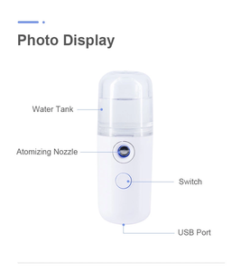 เครื่องพ่นละอองนาโนแบบพกพา ชาร์จผ่าน USB ใช้คลื่นอัลตราโซนิก ให้ความชุ่มชื้น ฉีดพ่นละอองนาโนสำหรับผิวหน้า - Product Image 2