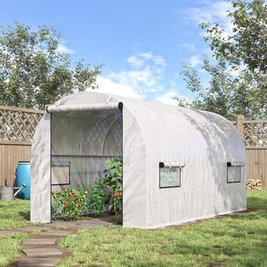 Invernadero de túnel sin llamar blanco fácil de usar Invernadero de jardín de fácil montaje con puertas Ventanas para <span class=keywords><strong>hierbas</strong></span> - Product Image 6