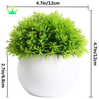 Mini plantes artificielles pour étagère, pièces, fausses plantes, Pot en plastique blanc pour décoration de salle de bain, maison