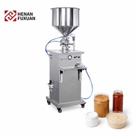 Remplisseuse semi-automatique verticale à piston avec trémie pour beurre de cacahuète, sauce chili, cosmétiques et produits alimentaires