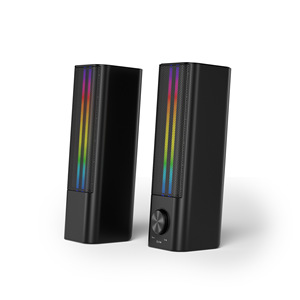 Usb <b>Wired</b> Computer Speaker With Rgb <b>Light</b> Magnetic Design 2.0 Channel Stereo Soundbar For Desktop Use - Product Image 3