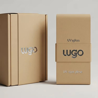 XJY Boîtes de pochette pour cartes en papier kraft marron mat de qualité supérieure, respectueux de l'environnement, logo personnalisé, emballage cadeau d'expédition UV Advantage