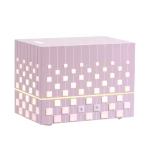 Ultrasonic Aroma Diffuser Humidifier Cube Style Essential Oil Diffuser 220ML Portable Waterless Auto Power Off Colorful Night Li