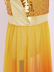 6-16 बच्चों की लड़कियों की लिट्यूनिक पूजा बॉलरूम नृत्य ट्यूनिक कपड़े गीतात्मक समकालीन नृत्य पोशाक प्रतियोगिता प्रशिक्षण - Product Image 5