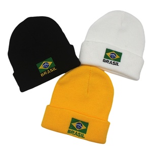 Brazil National Custom Logo Unisex Cuffed Beanie Plain Skull Hats Soft Fisherman for Men Women Knit Summer Beach Business - Product Image 2