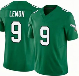 USA Voetbalshirts 26 Saquon Barkley 1 Jalen Hurts 33 DeJean 9 Lemon 62 Kelce 6 Smith Geborduurde Shirts Tops Kelly Groen - Product Image 3
