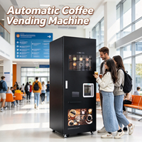 Distributeur automatique de café certifié CE, avec distribution de tasses, café fraîchement moulu, nettoyage automatique, vente directe d'usine
