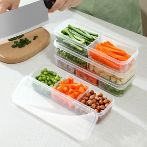 Contenedores rectangulares de plástico con tapa para almacenamiento de alimentos, portátiles, para refrigerador, congelador, carne, verduras, gran capacidad - Product Image 1