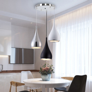 Modern Pendant <b>Light</b> Led E26 Single Head Chrome Black White For Home Office Bedroom Ceiling Lamp - Product Image 3