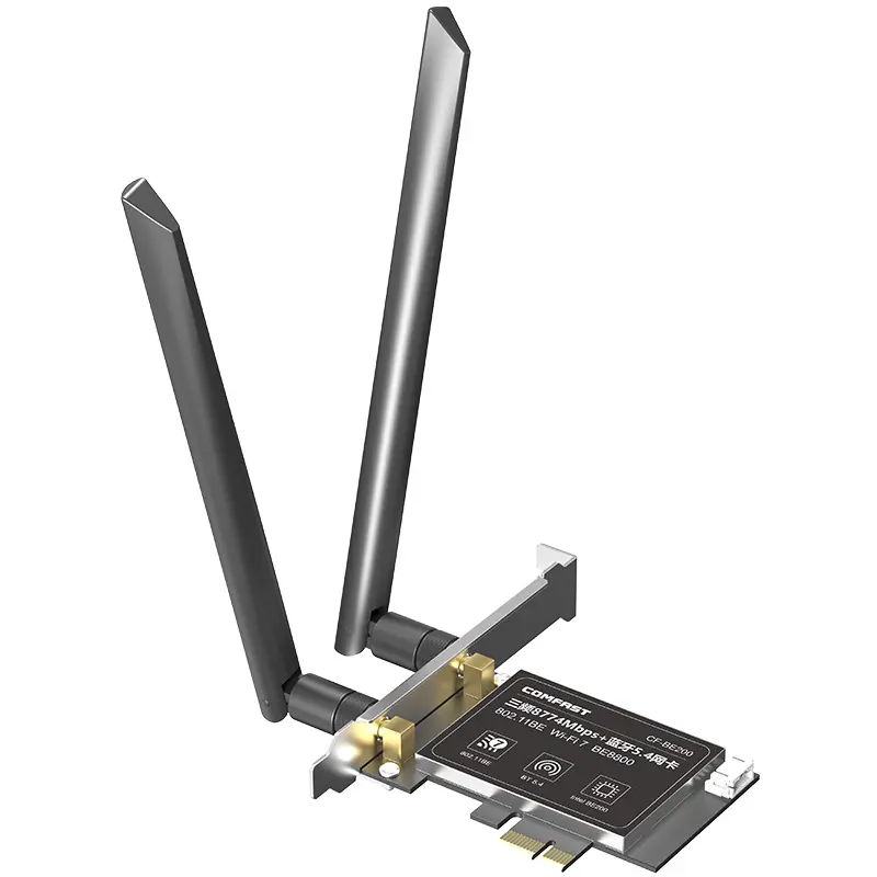 Comfast 2024 Wifi7 Tech High Power Tri-Band 8774Mbps Pci-e Draadloze Adapter Bt5.4 Netwerkkaart Wifi Extender