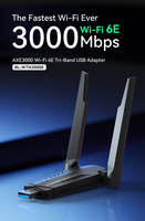 Adaptateur Wi-Fi 6 AXE3000 OEM avec antennes externes 5dBi, USB 3.0, 3000 Mbps, couverture de signal puissante pour ordinateur de bureau, stock disponible, sécurité WPA3