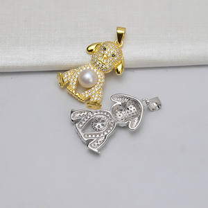 Colgante de Plata de Ley S925 con Diseño de Perro del Zodiaco, Estilo Han, para Mujer, con Base para Perla Vacía de 6-7 mm, Accesorios para Mujer, 574 - Product Image 2