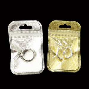 55*90 mm small zipper bags Mini plastic pouch small poly bag sliver Airtight zippered display pouch zip lock packaging bag