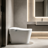 Nouvelle Arrivée - Toilette Intelligente en Céramique à Double Circuit d'Eau, Chasse d'Eau par Détection au Pied, Prise de Tension Personnalisée pour la Rénovation de Salle de Bain