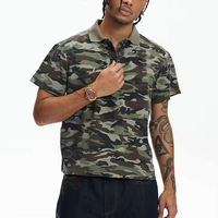 Chemises Polo Personnalisées pour Hommes, Polo en Coton Camouflage pour Hommes, Style Urbain, Polo Camouflage d'été