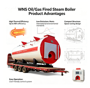 Chaudière à vapeur au gaz et au mazout Zhongfei WNS avec faible bruit de fonctionnement et environnement de travail confortable - Product Image 3