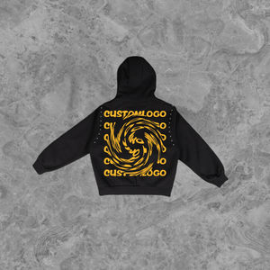 Sweat à capuche surdimensionné personnalisé pour homme, impression personnalisée, logo personnalisé, streetwear noir, pull décontracté - Product Image 1