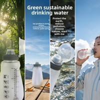 Bouteille d'eau souple pliable JADE pour activités de plein air 150 ml – Course à pied, cyclisme, randonnée – Portable, type compression, valve à morsure en TPU