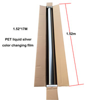 Film de protection de voiture en vinyle gris mercure à haute brillance, résistant aux UV, PET liquide métallique PVC pour changement de couleur de carrosserie