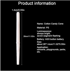 Bâtonnets lumineux LED colorés pour barbe à papa de qualité alimentaire, décorations de fête, articles de cuisine - Product Image 4