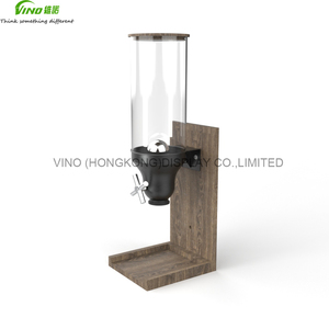 Distributeur de céréales de comptoir en bois de noyer noir avec couvercle en bois distributeur de céréales distributeur personnalisé - Product Image 4