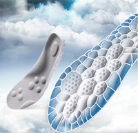 Semelles intérieures sportives en PU confortables et technologiques, souples, respirantes, absorbant les chocs, avec soutien de la voûte plantaire, unisexe, 2 pièces, semelles 4D