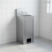 Évier à main sur pied en acier inoxydable 304, finition polie, résistant à la corrosion, durable, garantie 5 ans, taille personnalisée, usage commercial