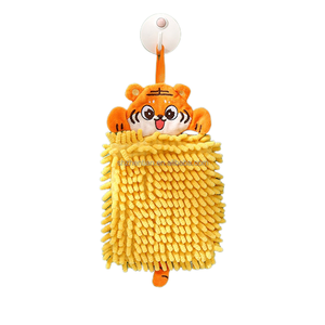 <span class=keywords><strong>Serviette</strong></span> <span class=keywords><strong>à</strong></span> main brodée en chenille motif animal de dessin animé mignon, séchage rapide, <span class=keywords><strong>à</strong></span> suspendre, pour la maison, la cuisine et la salle de bain - Product Image 6