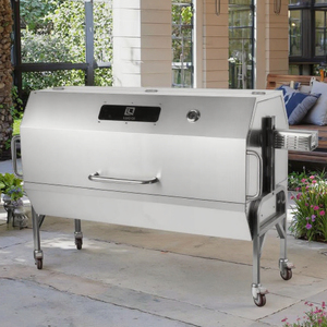 Grand barbecue rotissoire en acier inoxydable au gaz et au charbon de bois, 60 kg, chauffage rapide, pour extérieur, vente en gros - Product Image 2