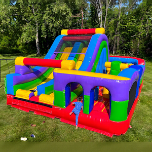 <span class=keywords><strong>Parco</strong></span> <span class=keywords><strong>Giochi</strong></span> Gonfiabile Commerciale con Scivolo e Percorso a Ostacoli per Eventi all'Aperto, Feste per Bambini, Castello Gonfiabile - Product Image 1