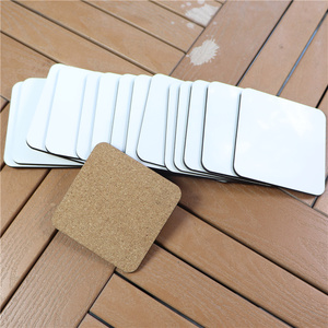 MDFSUB Modern Eco-Friendly 4mm Thick 90x90mm Square MDF Coaster Non-Slip Wooden Blank Sublimation