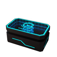 Table LED Illuminée de Haute Qualité pour Bar, Danse, Discothèque et Pub, Logo Personnalisable, Acier Inoxydable, Verre Trempé, Effet Miroir Abyssal