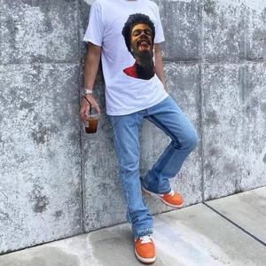 High Quality Custom Slim Fit <b>Mens</b> Denim <b>Jeans</b> <b>Flared</b> Pants Patchwork Wash <b>Jeans</b> <b>Men</b> - Product Image 2