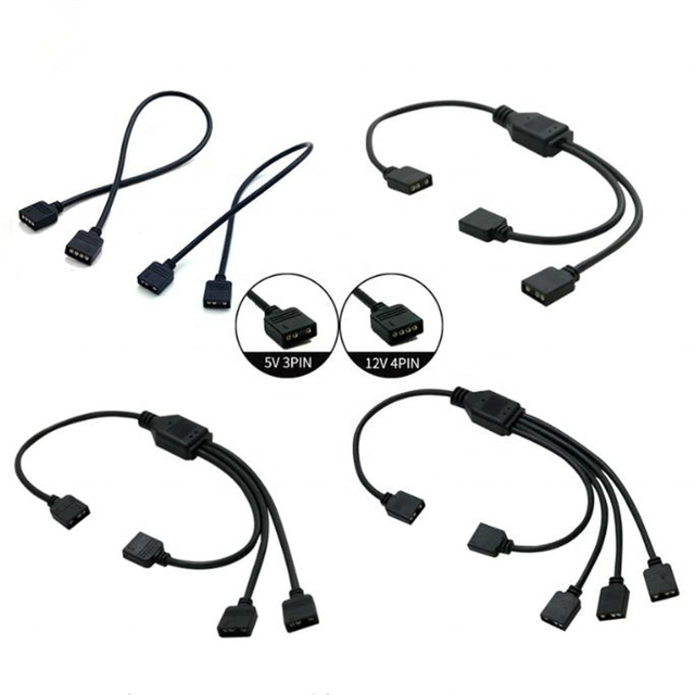 LIXINC Motherboard RGB SYNC Splitter, 12V 4Pin RGB / 5V 3Pin ARGB SYNC HUB Transfer Extension Cable BOM GOOD