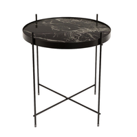 Table basse ronde en métal avec miroir, style européen, moderne, noir, avec design KD mesa de café