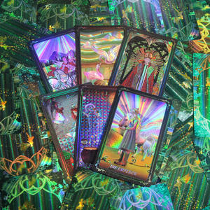 Kartu <span class=keywords><strong>Tarot</strong></span> Foil Hijau Berkualitas Tinggi 80 Kartu, Kartu <span class=keywords><strong>Tarot</strong></span> Holografik, Set Kartu dan Buku <span class=keywords><strong>Tarot</strong></span> untuk Pemula - Product Image 5