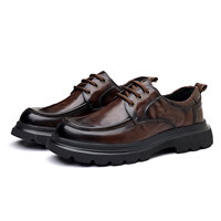Chaussures habillées en cuir pleine fleur pour hommes, style britannique, respirantes, légères, à semelle épaisse, nouvelle collection 2026