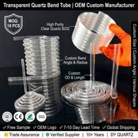 Tubo Espiral de Vidrio de Cuarzo Transparente, Tubo Helicoidal Doble con Servicios de Doblado/Soldadura/Corte, 99.95% Puro, Libre de Ozono