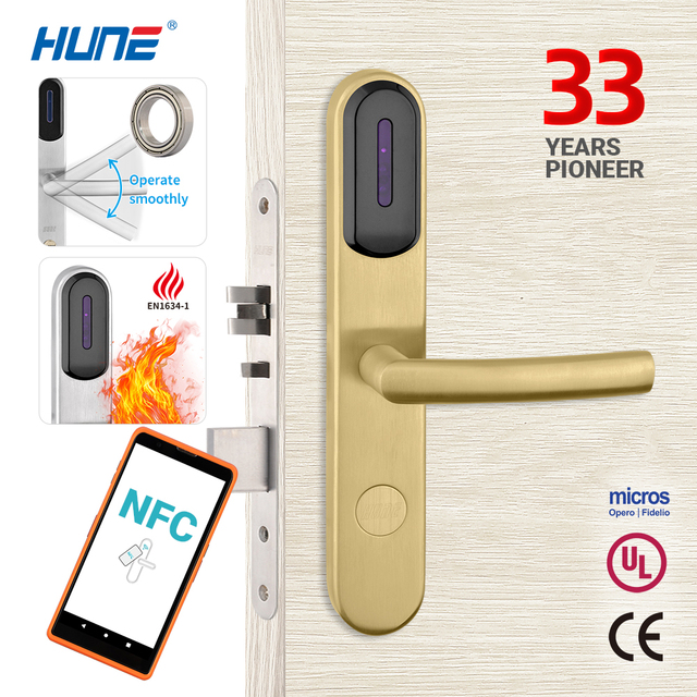 HUNE Fashion Smart Rfid Hotel Lock System, Rf Card Electronic Door Handle