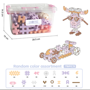 Gioco di Costruzioni AJB <span class=keywords><strong>con</strong></span> Blocchi Interconnessi e Scatola Portaoggetti, Giocattoli Educativi per l'Apprendimento e la Costruzione, Set Regalo per Bambini - Product Image 3
