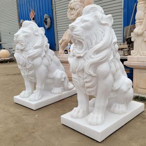 الأكثر مبيعًا تصميم حديث بالحجم الطبيعي تمثال فيل رخامي أبيض ديكور منزلي خارجي نحت حجر - Product Image 4