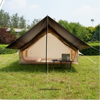 Tente Gonflable Ridge 63, Épaisse et Plate, pour Camping Extérieur, avec Rideau de Plafond Extensible, Cabine Pare-Soleil en Tissu Oxford Noir, Quatre Saisons