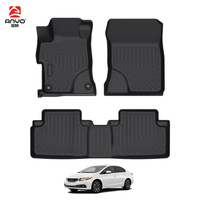 Accesorios de Interior de coche 3D TPE alfombrillas de suelo de coche alfombrillas de maletero para Honda Civic 2012-2015 alfombrilla de alfombra de coche